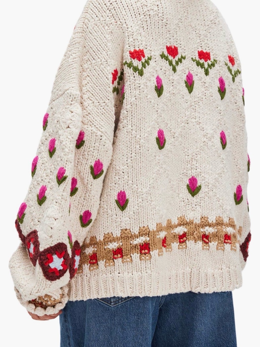 Free People Oversize Rosebud Cardigan - Picture 3 of 16